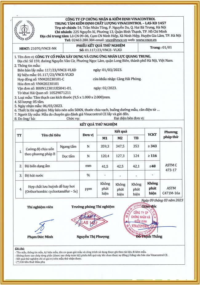 Thử nghiệm theo yêu cầu 3 ket qua thu nghiem tam thach cao vnce